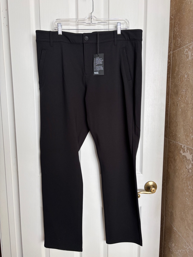 Nwt - Paige Men's Black Chinos - Modern Tailored Cut